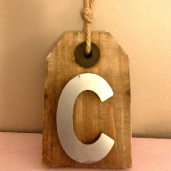 Hobby Lobby Other - Hobby Lobby Rustic Wooden Wall Art with Silver Letter C